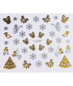 Gold/Silver Nail Sticker 3D Craciun YJ056