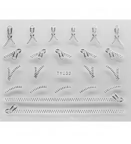 NailSticker Fermoar Silver 3D