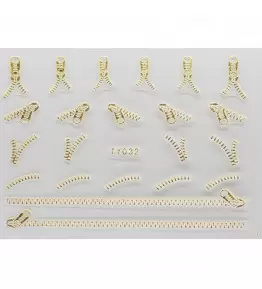 NailSticker Fermoar Gold 3D