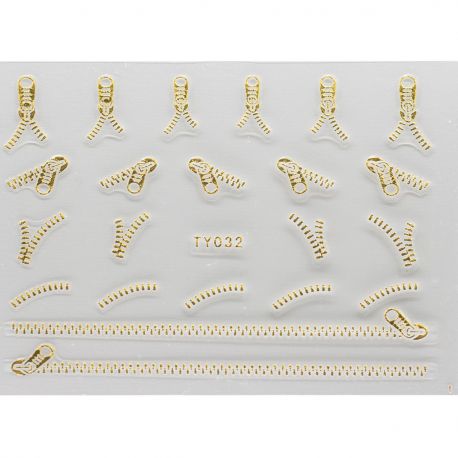 NailSticker Fermoar Gold 3D