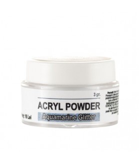 Acryl Powder Aquamarine Glitter, 3 gr., art. nr.: 20260