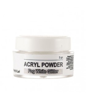 Acryl Powder Fog White Glitter, 3 gr., art. nr.: 20268