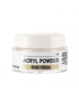 Acryl Powder Gold Glitter, 3 gr., art. nr.: 20269