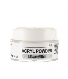 Acryl Powder Silver Glitter, 3 gr., art. nr.: 20259