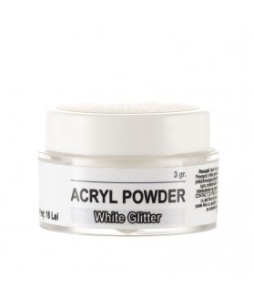 Acryl Powder White Glitter, 3 gr., art. nr.: 20257