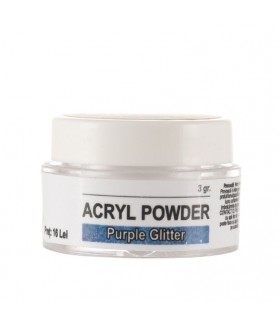 Acryl Powder Purple Glitter, 3 gr., art. nr.: 20258