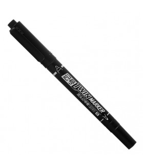 Marker permanent, culoare neagra, 2 capete