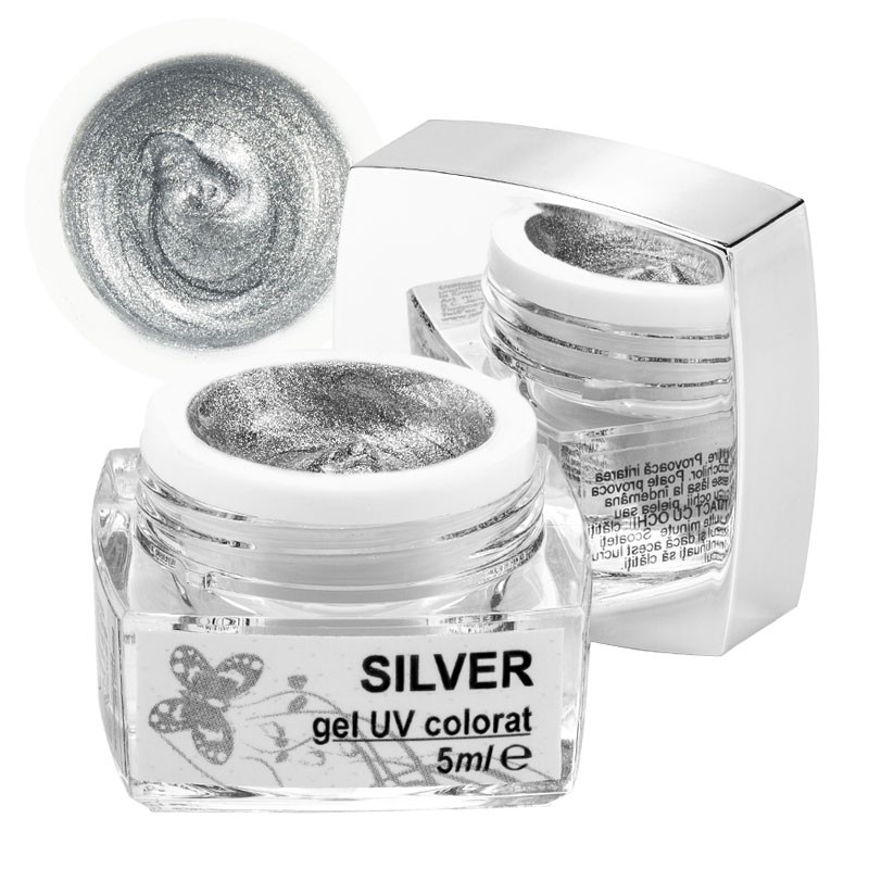 Silver, Gel colorat pentru folie, 5ml, art. nr.: 20071.4