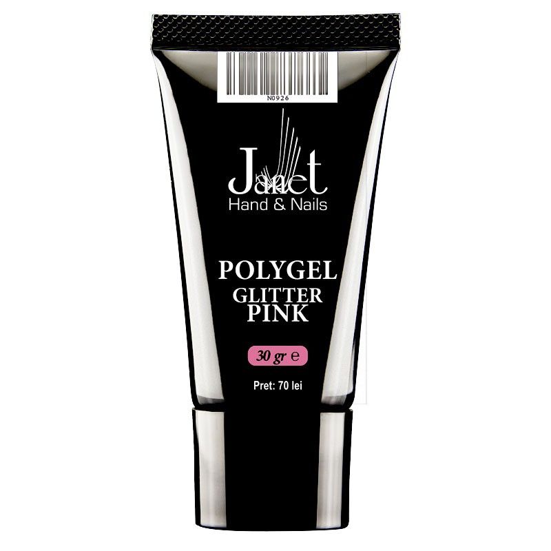 Polygel Glitter Pink, 30g