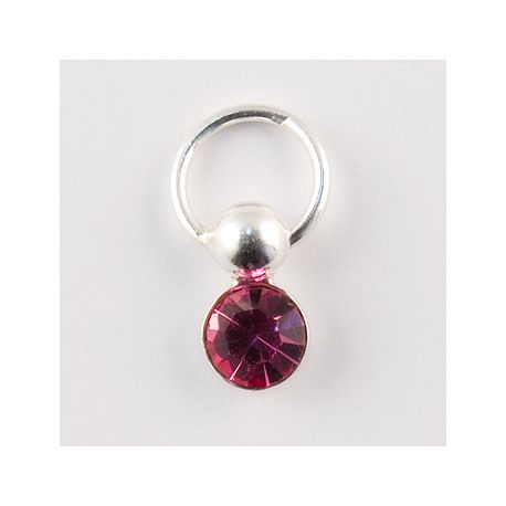 Nail Piercing, rotund cu cristal roz, art. nr.: 76834