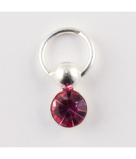 Nail Piercing, rotund cu cristal roz, art. nr.: 76834